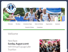 Tablet Screenshot of cayugalaketriathlon.org